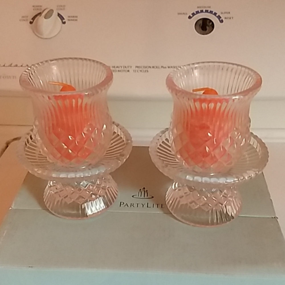 PartyLite Williamsburg glass votive holders. New t